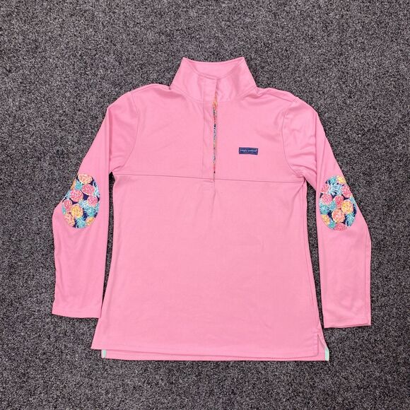 Simply Southern Tops - Simply Southern Pullover Women's Pink Floral Elbow Patch Sweater Size Medium